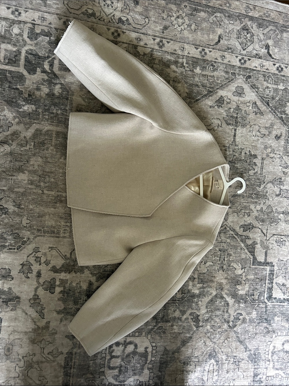 H&M Cream Wool-Blend Open Jacket